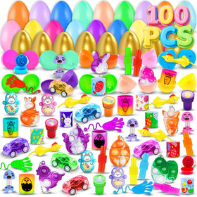 RALLYPANDA 100-pack prefilled eggs with toys for Easter hunts
