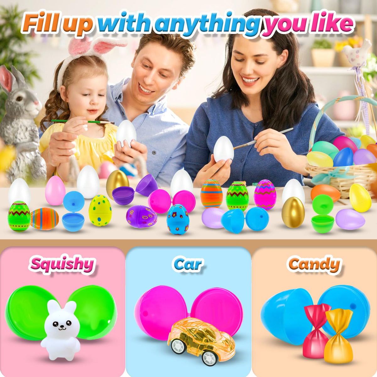 RALLYPANDA fillable Easter eggs show easy assembly for quick setups