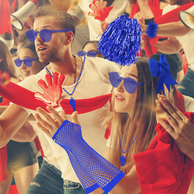 Ramede Blue glasses showcase team spirit while cheering