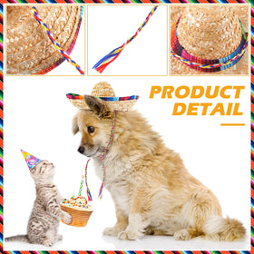 Ramede straw sombrero with colorful fabric edge elevates any themed party.