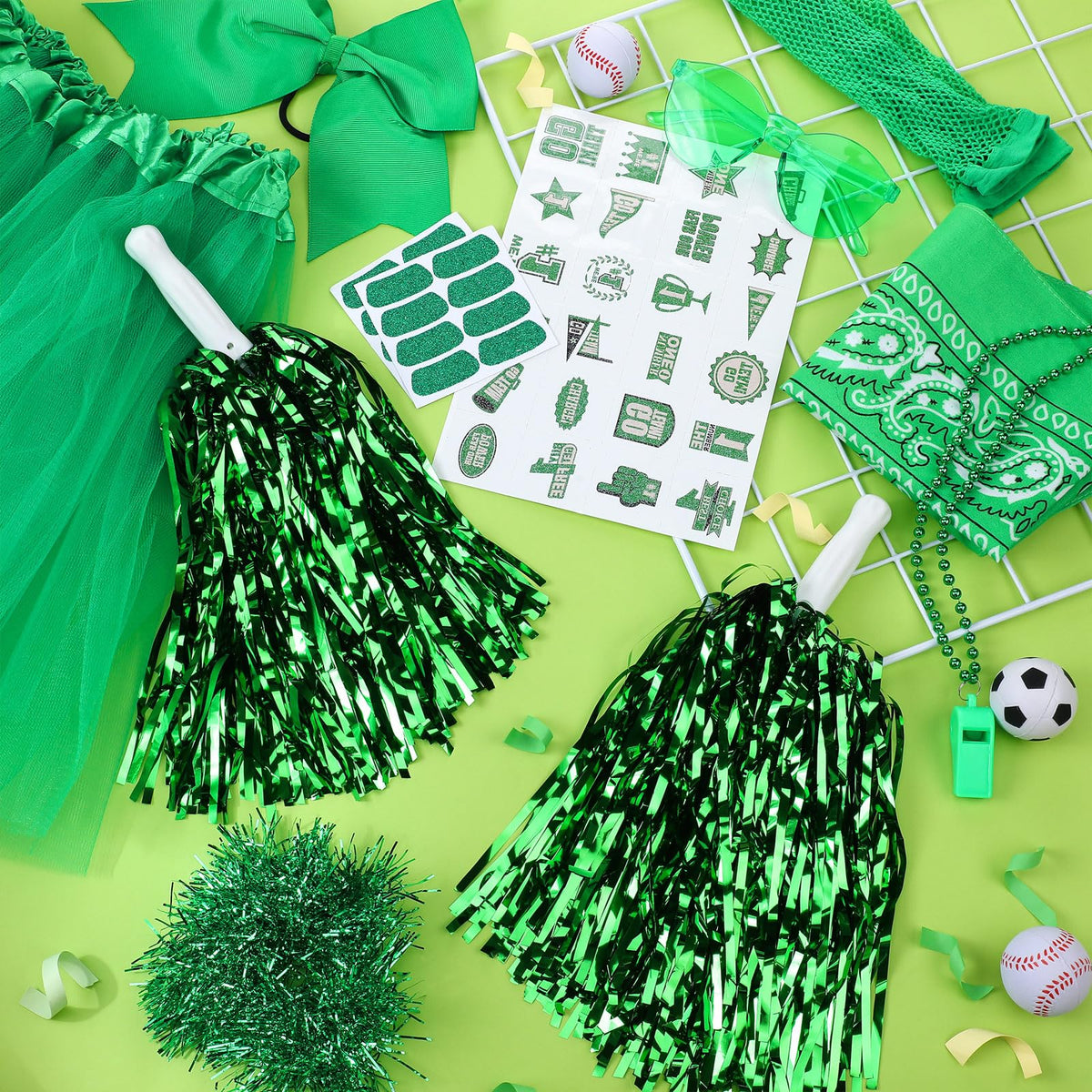 Ramede green bow hair ties for festive hairstyles