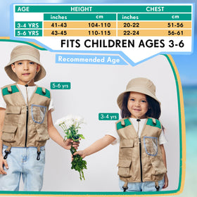 Ramede Kids Safari Explorer Hat green wide brim sun shade during play