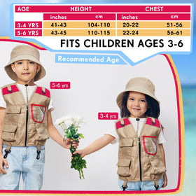 Ramede Kids Safari Explorer hat pink with wide brim for sun protection and comfort.