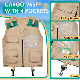 Ramede Kids Safari Explorer Vest back pocket detail for organized gear