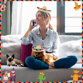 Ramede sombrero hats party setup for kids' events and wedding celebrations.