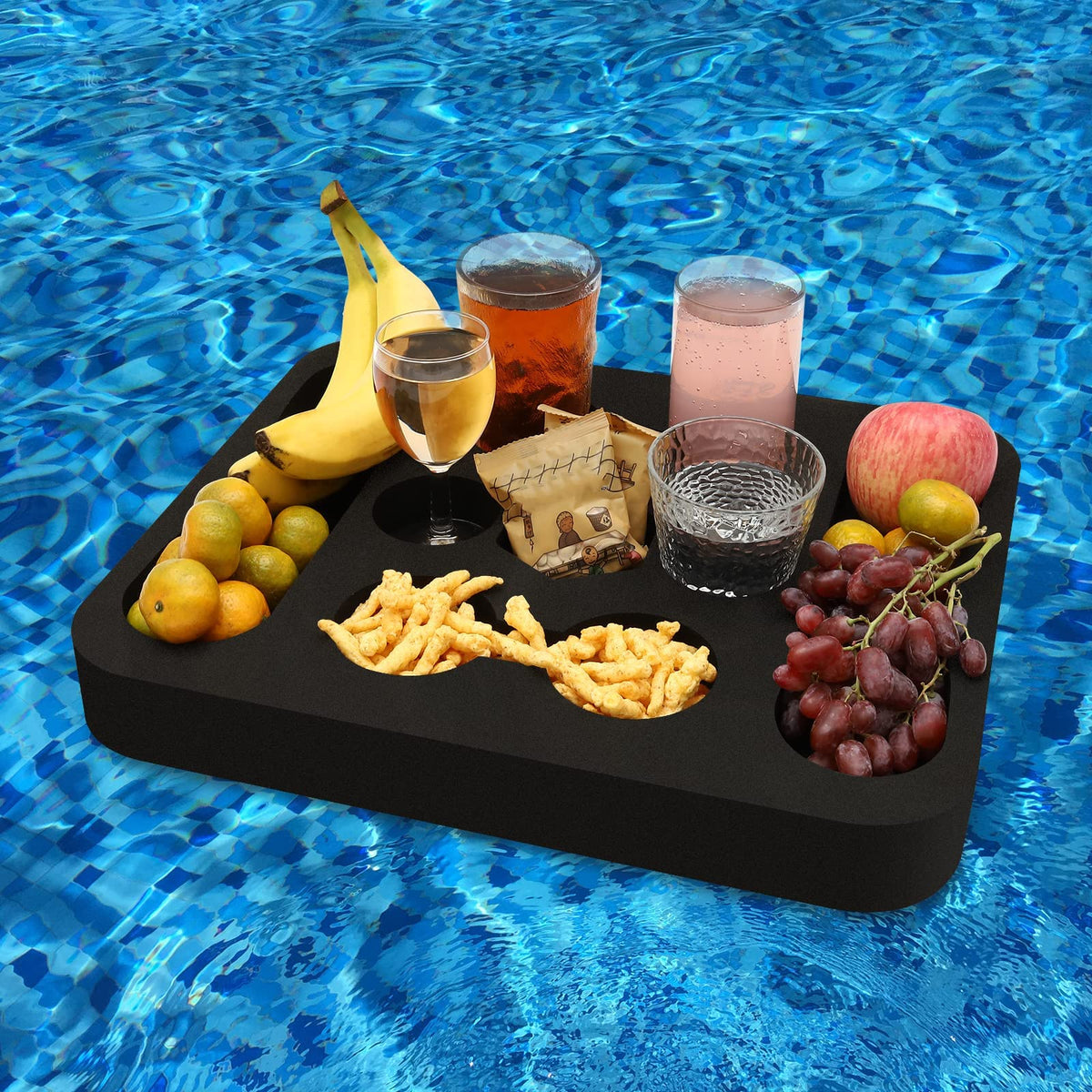 RAMIEYOO Floating Drink Holder on a pool tray for easy, accessible beverages