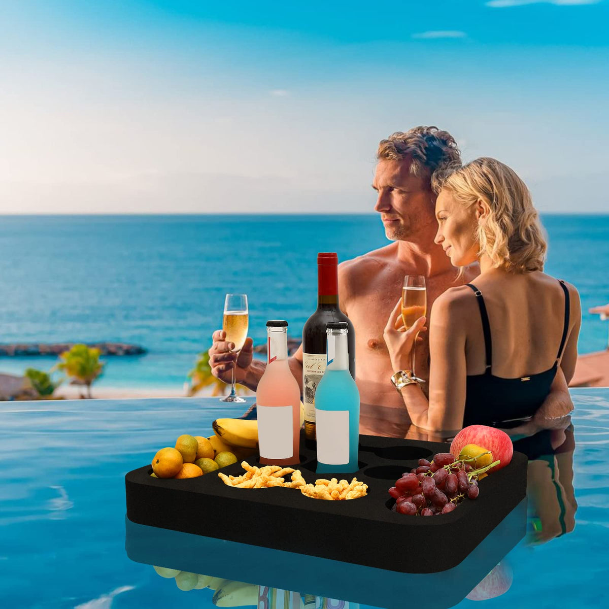 RAMIEYOO Pool Party Serving Board keeps drinks and snacks within reach