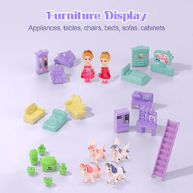 Randhar Lilac Doll House dolls-accessories include two dolls and safe items