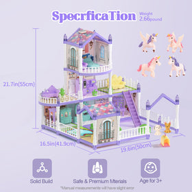 Randhar Lilac Doll House fluorescent-light glows after light exposure for cozy ambience