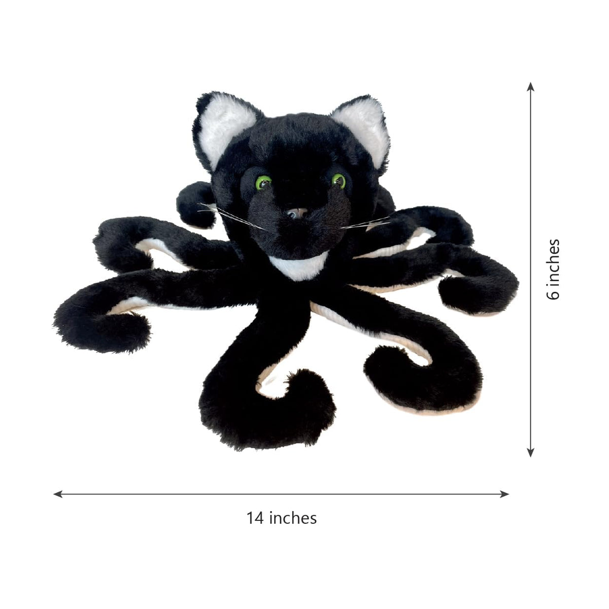 Randimals Octopuss plush side view showcasing compact size for travel and cuddles.