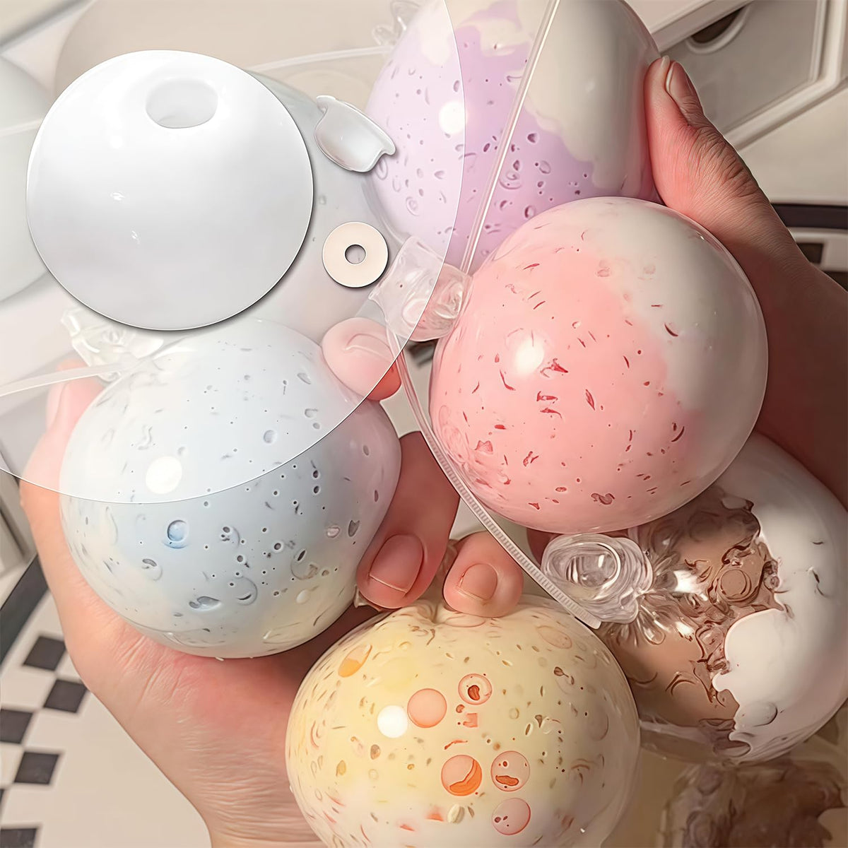 RandJ DIY Stress Ball Kit crunchy texture option using beads for tactile feedback.