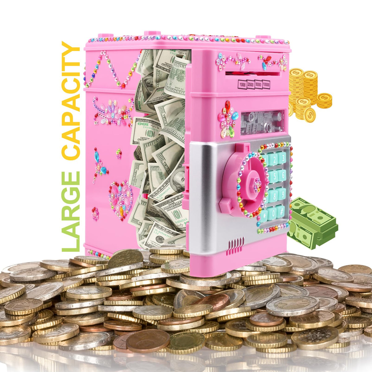 Ranphykx piggy bank DIY diamond stickers invite customization and creative play.
