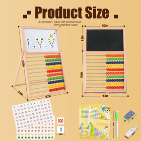 Ranqibo abacus with 10 rods and 100 beads for hands-on counting