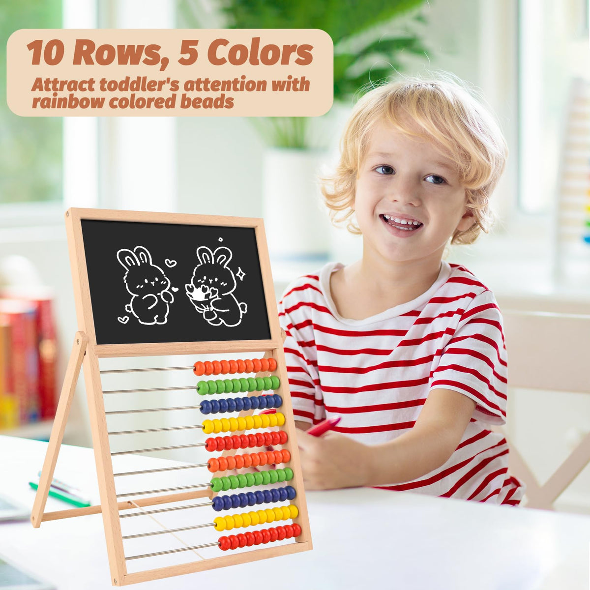 Ranqibo wooden frame with magnetic numbers supports early numeracy exploration