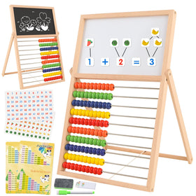 Ranqibo wooden abacus double-sided board for versatile learning and creative play at home