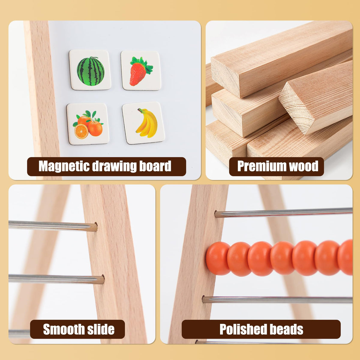 Ranqibo smooth sliding beads demonstrate basic counting and simple arithmetic concepts