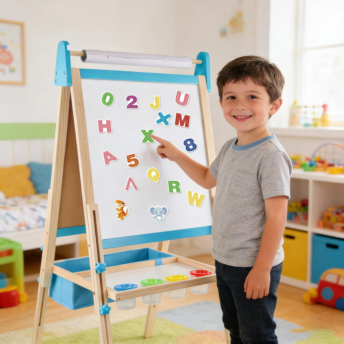 Ranqibo kids easel is suitable for home or classroom learning spaces