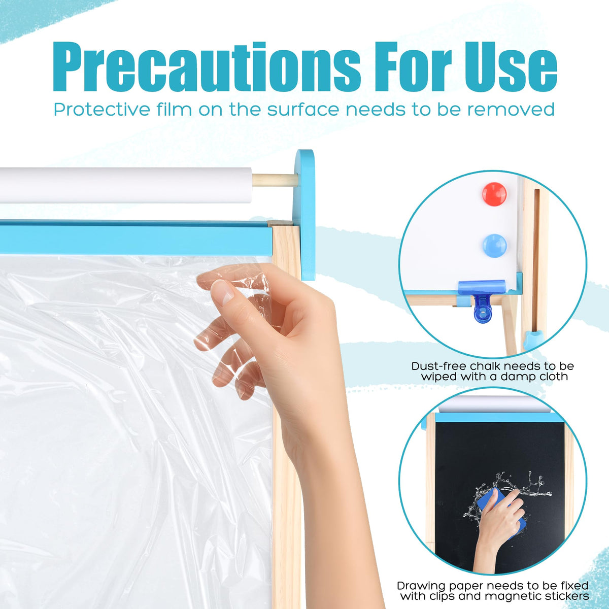 Ranqibo easel shows magnetic whiteboard and chalkboard for versatile learning