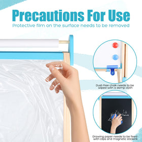 Ranqibo easel shows magnetic whiteboard and chalkboard for versatile learning