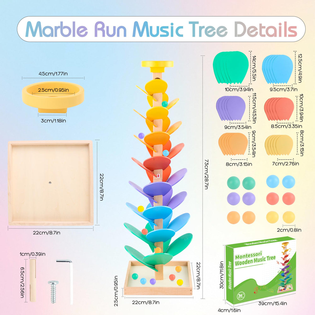 Ranqibo music tree produces rainbow melodies as marbles fall through leaves