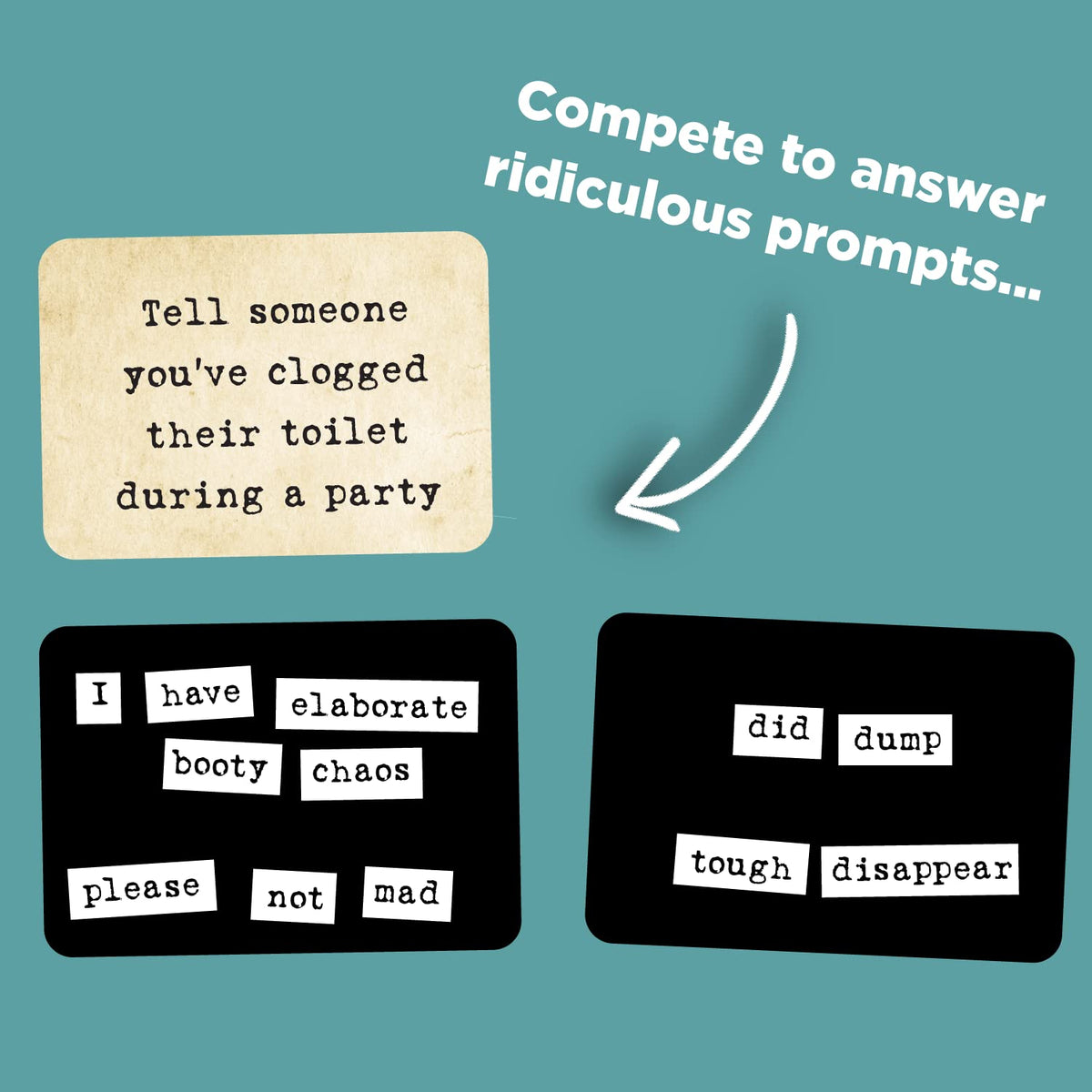 Ransom Notes metal submission cards shown with magnets for fast rounds.