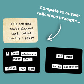 Ransom Notes metal submission cards shown with magnets for fast rounds.