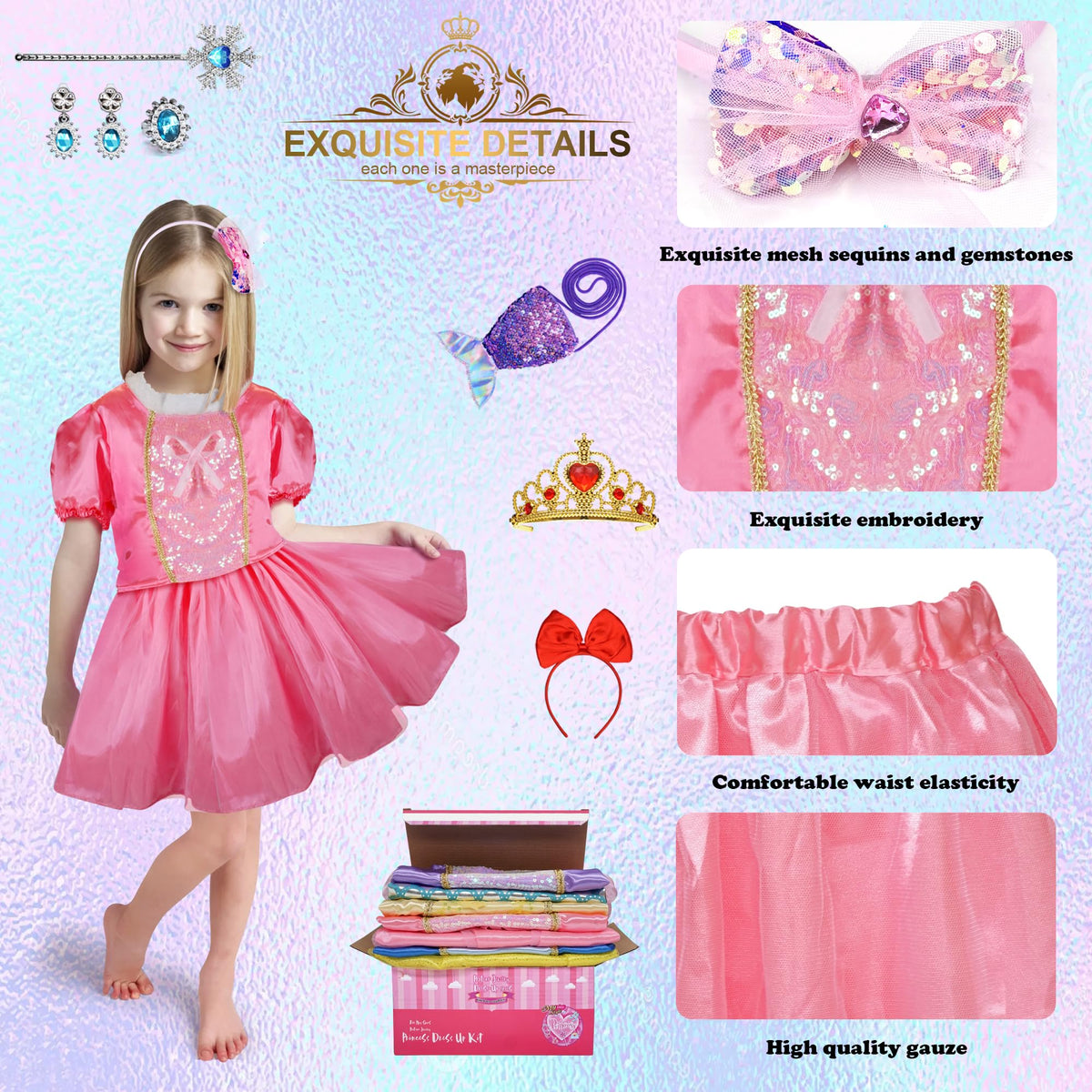 Ranzyfa princess skirt multicolor, mix-and-match dress up fun