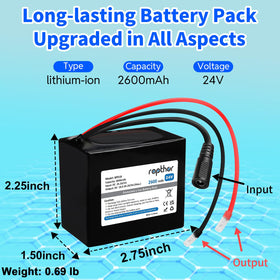 Rapthor 24V battery pack with charger included for a ready-to-use DIY kit.
