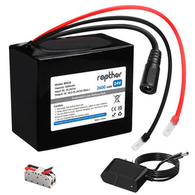Rapthor 24V battery pack front view showing compact size for tight installations.