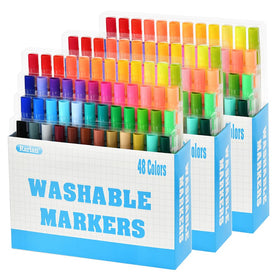 Rarlan 48-color marker set offering broad tips for side coloring and fine lines