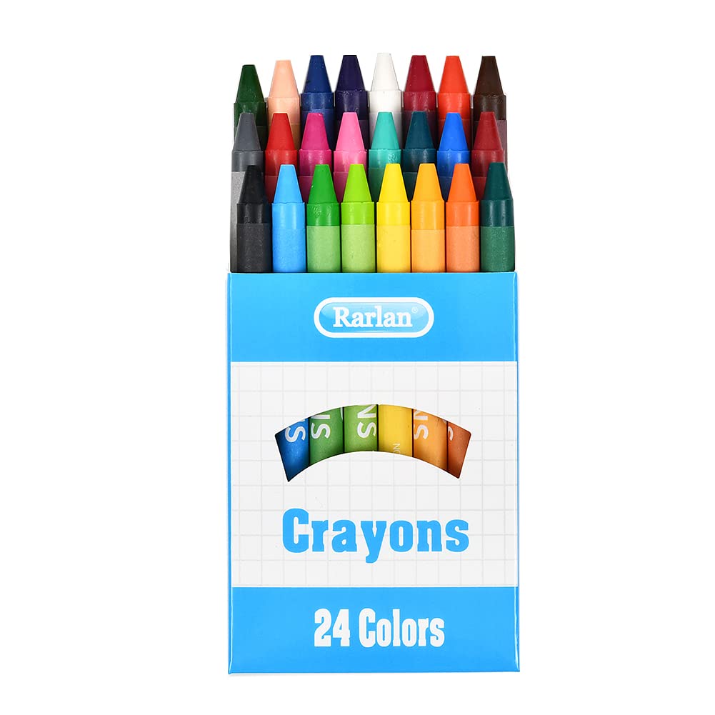 Rarlan Crayons 24-color range offers vibrant hues for bold artwork.