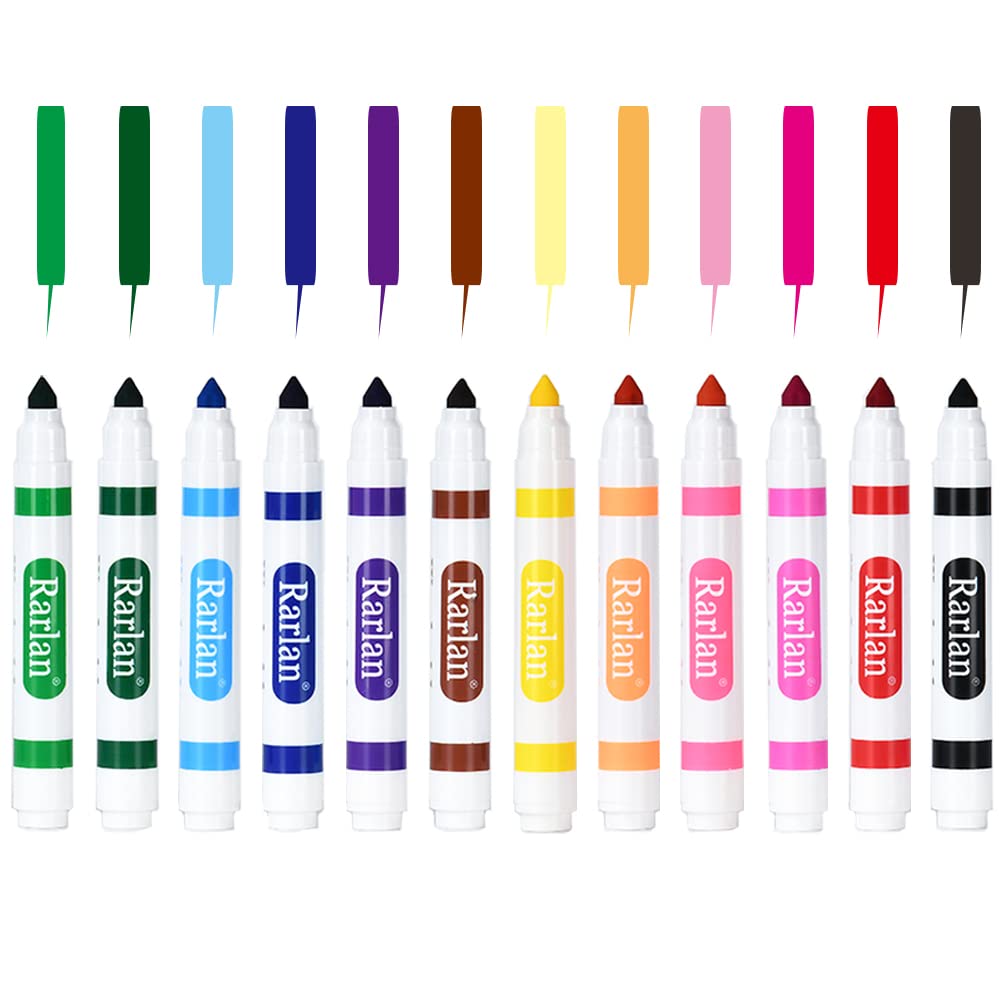 Rarlan markers with conical tips for broad fills and precise lines.