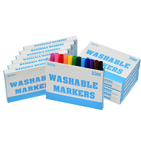 Rarlan Washable Markers pack cover with bright colors for classroom projects.