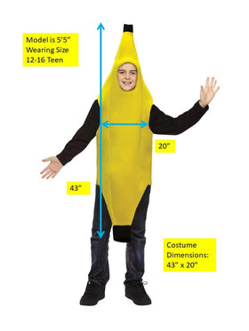 Rasta Imposta banana costume teen lightweight poly-foam front for comfort