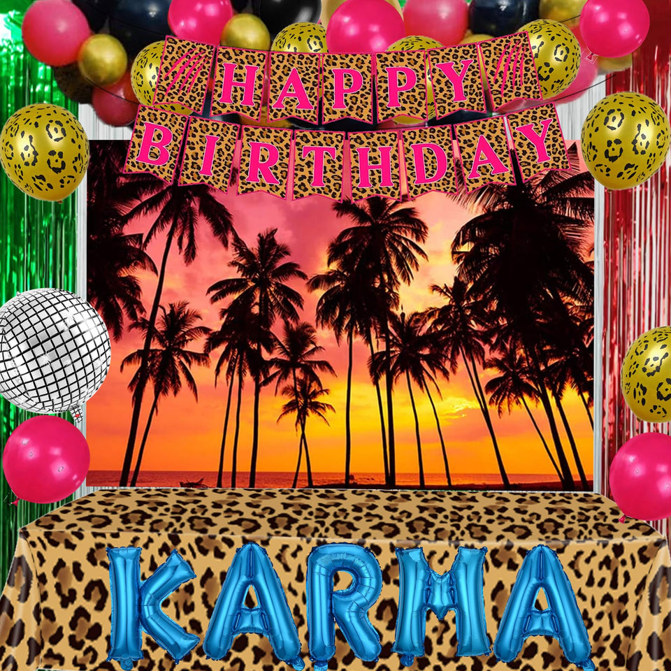 Rastaquo Jersey Shore banner cheetah—eye-catching centerpiece for beach party decor
