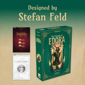 Ravensburger Alea The Druids of Edora forest artwork enhances thematic immersion.