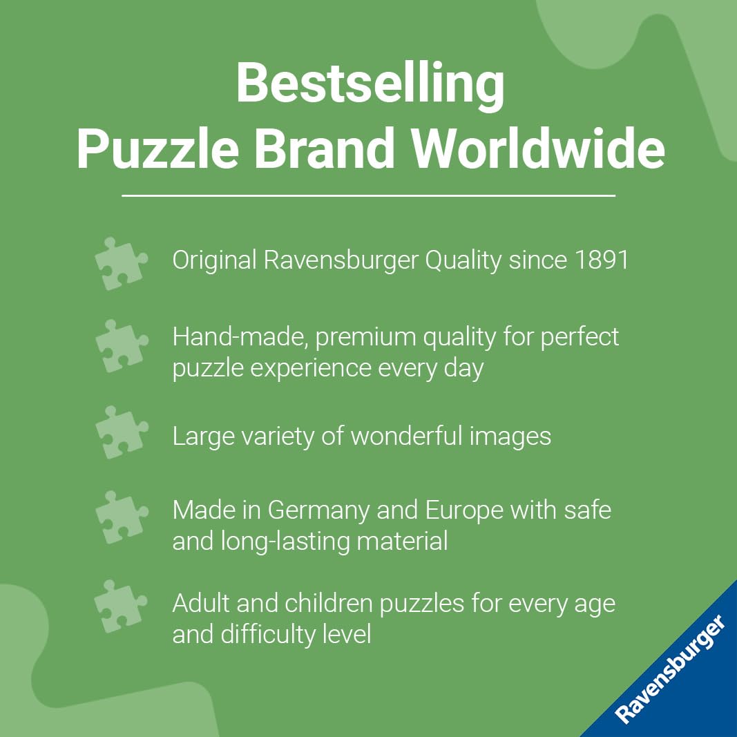 Close-up of uniquely shaped pieces from Ravensburger Après All Day for frustration-free assembly