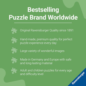 Close-up of uniquely shaped pieces from Ravensburger Après All Day for frustration-free assembly