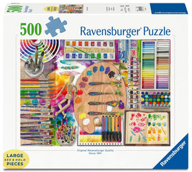 Ravensburger Artist's Palette close-up pieces highlight clean cuts for precise interlocking.