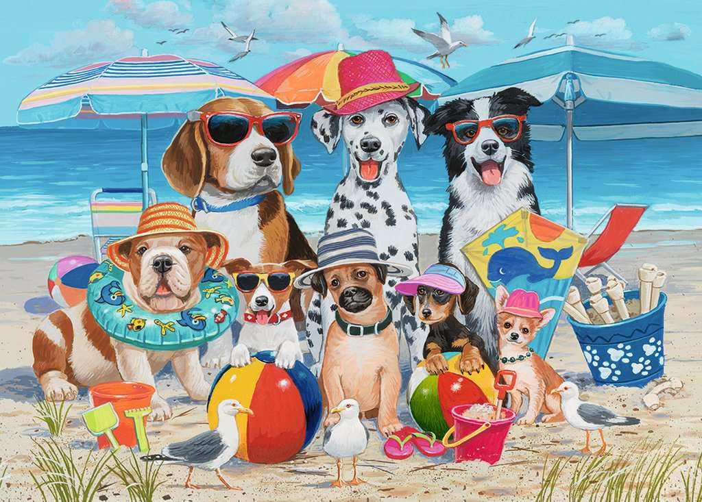 Ravensburger Beach Buddies puzzle pieces close-up shows interlocking edges for easy assembly