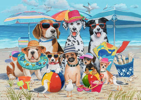 Ravensburger Beach Buddies puzzle pieces close-up shows interlocking edges for easy assembly