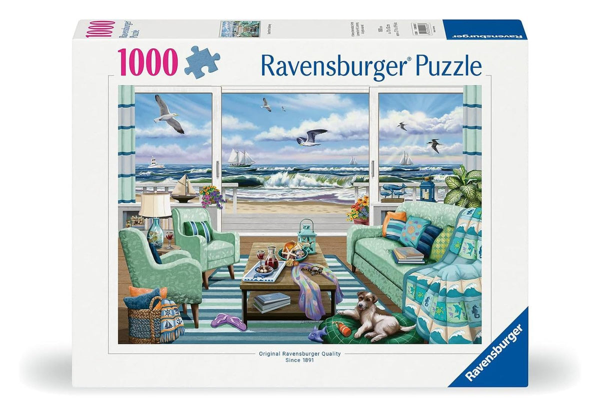 Ravensburger Beachfront Getaway waves image—great for relaxing, mindful puzzle time.