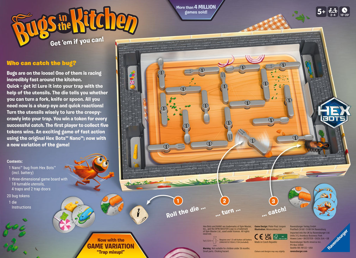 Ravensburger Bugs in the Kitchen family game for ages 5 and up.