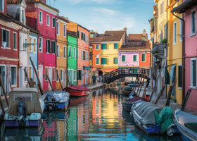 Ravensburger Burano Italy rainbow houses puzzle enhances focus and memory during puzzling