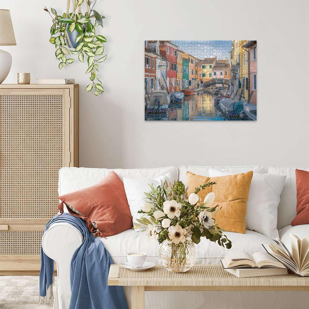 Ravensburger Burano Italy sunlit reflections puzzle with glare-free finish for comfortable puzzling