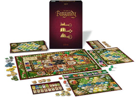 Ravensburger Castles of Burgundy game pieces and dice enabling smooth setup and dynamic play sessions