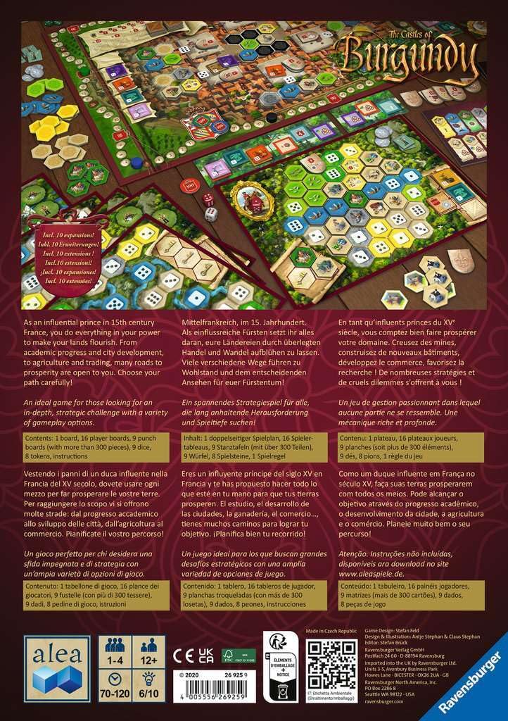 Ravensburger Castles of Burgundy tiles collection showing diverse resources for thoughtful play