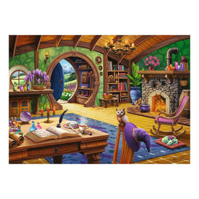 Ravensburger Charmed Cottage puzzle, glare-free linen finish, vibrant image for comfortable viewing and long solves.