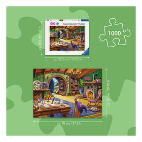 Ravensburger Charmed Cottage puzzle, softclick interlocking, precise fit for a smooth building experience.