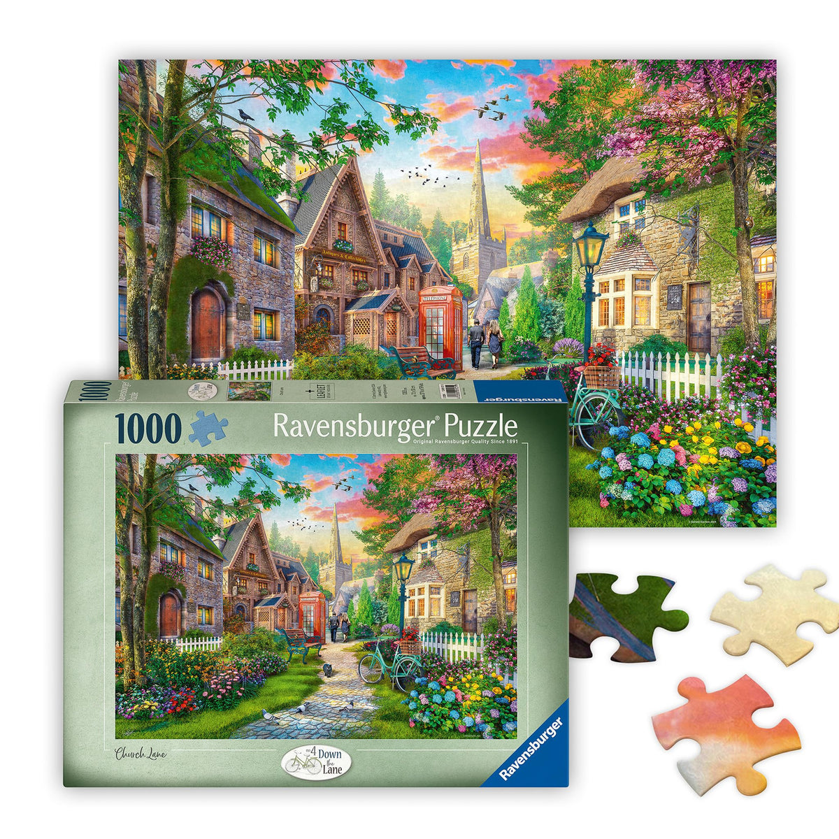 Ravensburger Church Lane 1000-piece puzzle for focused, screen-free relaxation